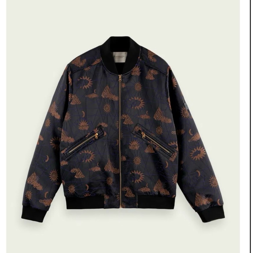 Scotch & Soda Navy and Gold Bomber Jacket - Picture 3 of 6